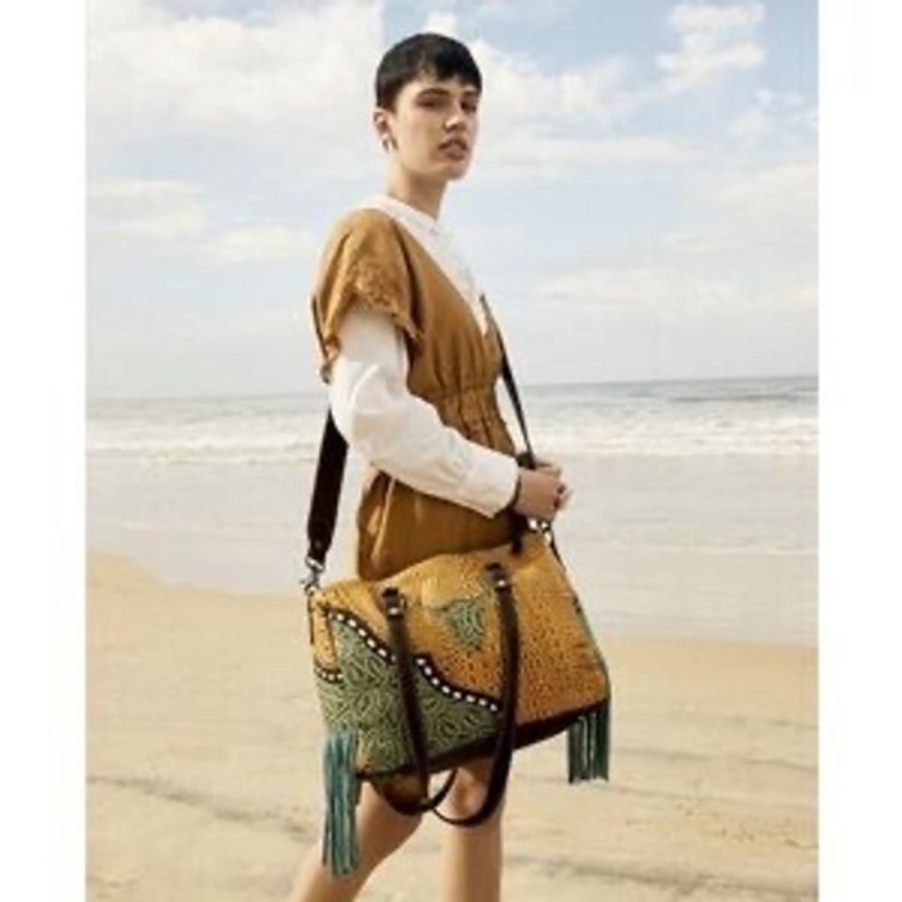 Myra Bag Leather & Hairon Bag Western Boho Leather Handbag NWT Purse